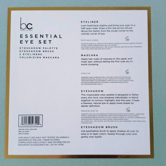 beauty concepts Makeup Nib Bc Beauty Concepts Essential Eye Set